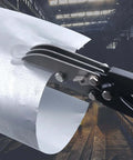 5 Blade Hand Crimpers For Sheet Metal And Ductwork cutting 22 to 28 gauge metal in an industrial setting with ergonomic TPR handle