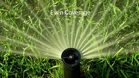 Four Inch Pop Up Sprinkler Heads Set Of Five With Adjustable 0 To 360 Degree Arc Nozzle Pattern, Up To 15 Foot Spray Distance