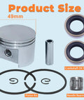 Stihl TS400 49mm Piston Ring Kit With Oil Seals And Needle Bearing For Concrete Cut Off Saw Piston Ring Set 49mm By 1.5mm