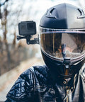 3-Way Adjustable Extension Pivot Arm Kit For Action Cameras - Multi-Angle Mount With Straight Joints For Vertical And Horizontal Alignment Durable Polycarbonate Build Includes 8 Long Thumb Screws on helmet-mounted action camera