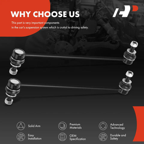 Image of Two Front Sway Bar Links Stabilizer Kit For Toyota Corolla 2019-2024, Prius 2016-2024, C-HR 2018-2022, bZ4X, Lexus.