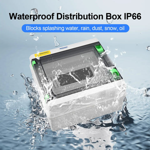 5 Way HA Series Waterproof Power Distribution Box With Bus Bars And DIN Rail For MCBs Solar Ready Indoor Outdoor Use IP66