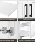 Instant Upgraded Vibes With This 24 Inch Bathroom Vanity Featuring A Built In Ceramic Sink Two Smooth Doors And One Spacious Drawer For Hassle Free Storage Modern White Cabinetry close-up of MDF top, durable hydraulic hinge, and smooth drawer rail