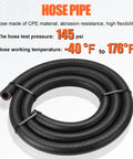 Hose for Eight Pass Aluminum Transmission Oil Cooler Kit supports -40°F to 176°F, 145 psi, abrasion resistant.