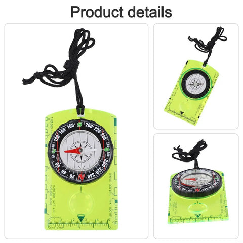 Stay On Track Hiking Compass With Acrylic Baseplate And Ruler Scale, 360 Degree Bezel And Azimuth Bearing For Accurate Orienteering