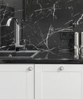 Modern kitchen with Brushed Satin Nickel Cabinet Knobs And Dresser Pulls 2 Pack Solid Zinc Alloy Single Hole on white cabinets.
