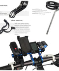 Bike Handlebar Extender With Dual Clamp Mount for extra space on your bar for lights GPS phone mounts speedometers bottle cages