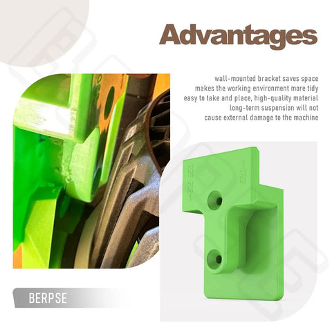 Leaf Blower Wall Mount Bracket With Screws Fits 530 CFM And 615 650 CFM Models Green Durable Mounting Solution, close-up view