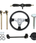 Steel Steering Wheel Kit With Adjustable Gear Rack Pinion Shaft For 110cc Go Kart ATV Buggy Quad Replacement 300mm Wheel 320mm Rack
