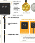 Diagram of Solar Powered Globe String Lights Outdoor 60 LED 36 Ft With 8 Modes Warm White Waterproof Fairy Lights components.