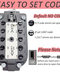 Instruction panel for Outdoor Wall Mount Key Lock Box Waterproof 10 Digit Combination Push Button Key Keeper showing code setup.