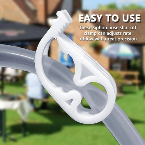 Six Pack Adjustable Plastic Tubing Clamps 0.236 To 0.472 Inch 6 To 12 mm Flow Control Hose Clamp used on tubing outdoors