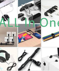 34 Piece Cord Management Organizer Kit With Reusable Cable Ties And Self Adhesive Clips For Desk Computer TV And Home Office