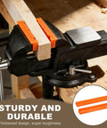 8 Inch Rubber Magnetic Vise Jaw Pads Soft Anti Scratch Jaws For DIY Woodworking Clamping Orange With Built In Magnets