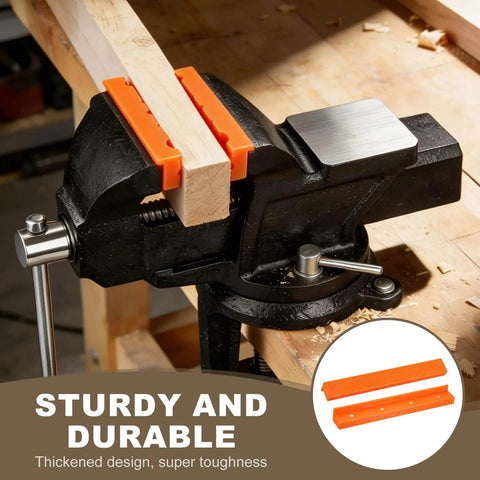8 Inch Rubber Magnetic Vise Jaw Pads Soft Anti Scratch Jaws For DIY Woodworking Clamping Orange With Built In Magnets