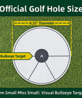 Ghost Hole Putting Targets 4 Pack Official Size 4.25 Inch Flat Discs for Putting and Chipping Practice on grass with dimensions shown