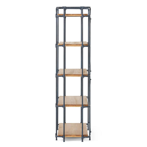 Five Tier Wall Corner Storage Shelf Perfect For Bedroom And Kitchen Space Saving Bookshelf And Display Unit Go-To Pantry Organizer Narrow Corner Bookcase Shelving Unit For Home Decor Sturdy Multi Shelf with steel frame and wood shelves