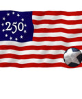 All American 250th Anniversary Betsy Ross 3x5 US Flag For Outdoor Use, Heavy Duty Nylon With Sewn Stripes, Embrd 250 Center