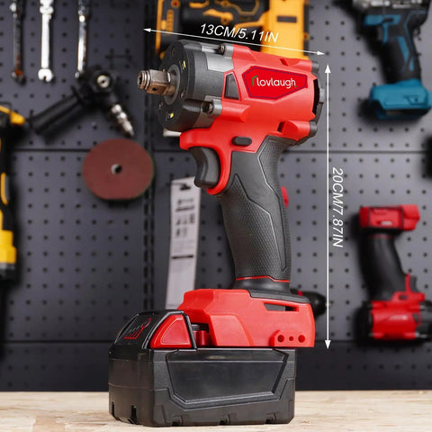 Half Inch Compact Impact Wrench With FRIC Ring 250 Ft Lb Breakaway Torque Brushless Motor Four Mode Drive LED Light