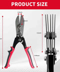 5 Blade Hand Crimper For Sheet Metal 24 28 Gauge Ductwork HVAC Crimping Tool with size measurements displayed.