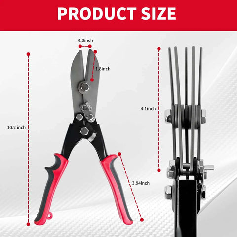 5 Blade Hand Crimper For Sheet Metal 24 28 Gauge Ductwork HVAC Crimping Tool with size measurements displayed.