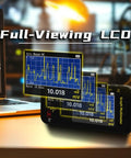 Pro Grade 20000 Counts Digital Multimeter with data recorder displaying graph on LCD screen, laptop in background