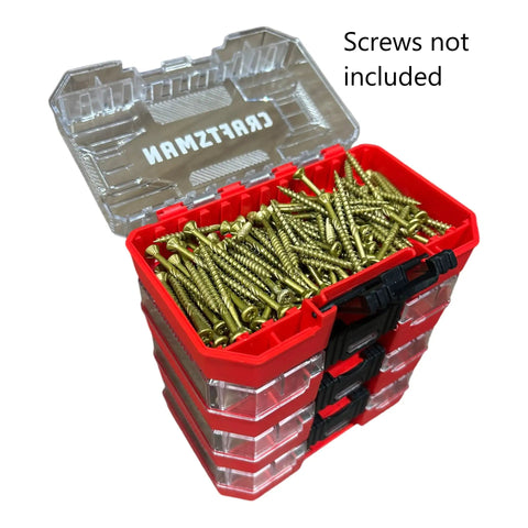 Top Shelf Hassle Free Compact Stackable Storage Cases 4 Pack Versastack Compatible Plastic Tool Organizer Nifty Small Parts Bins Lightweight Portable Container For Shop Gear And Quick Fixes