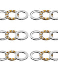 Six Pack F8-19M Thrust Ball Bearings 8mm Bore 19mm OD 7mm Width With Washers shown as six sets in metallic finish