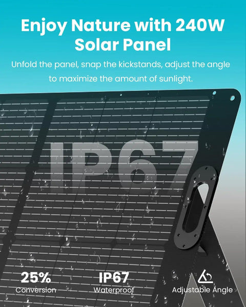 Part of the Mega 1 Solar Generator Kit With 240W Panel Included And 1024Wh LiFePO4 Power Station Delivering 2000W Peak