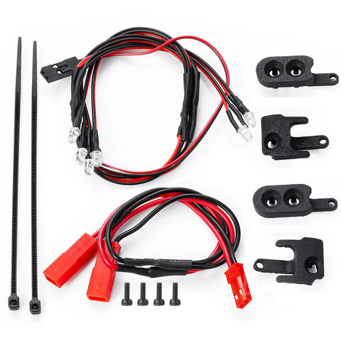 LED Lights Kit For RC Crawler Redcat Ascent 18 One Eighteen Scale With Front Spotlight And Taillights 3D Printed Resin Housing High Brightness LEDs Built In Controller For Easy CH3 Mode Switching Dope Upgrade Accessories components layout