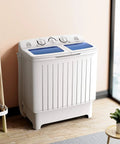 Badass Portable Washing Machine With Twin Tub Setup And Heavy Duty Spin Dryer Compact Laundry Center For Apartments Rv Dorms in a modern interior.