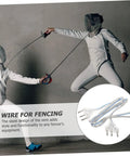 Two fencers with epees using Clear Epee Body Cord For Fencing Multi Function Wire for outdoor sports and team training