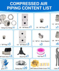Shop Air Line Kit 100 Ft 1/2 Inch For Garage Rapid Air System With Durable HDPE Aluminum Piping Leak Proof And Easy To Install Includes Fittings Valves Clips And Accessories
