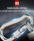 Rock Solid Retractable Spring Balancer Tool Holder Built Like A Tank From Heavy Duty Alloy Steel For Smooth Lifting and Garage Workshop Suspension Handling Up To Fifty Kilos Without Breaking A Sweat, safety buckle with lock detail.