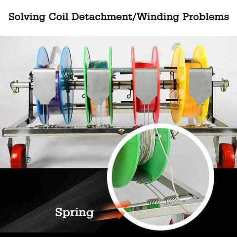 Image of Multi Tray Cable Spool Organizer With Independent Rotating Turntable Reels Five Trays For Easy Storage And Quick Dispensing.