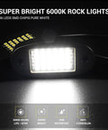 Close-up of 20 Pod White Rock Light Kit With 6000K Pure White LEDs, Ultra Bright Underglow For Trucks, SUVs, UTVs, IP68 Waterproof