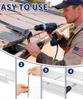Heavy Duty Gutter Repair Kit For 6 Inch Gutters, includes 30 Pack 8 Inch Screws and 304 Stainless Steel Sleeves, being installed