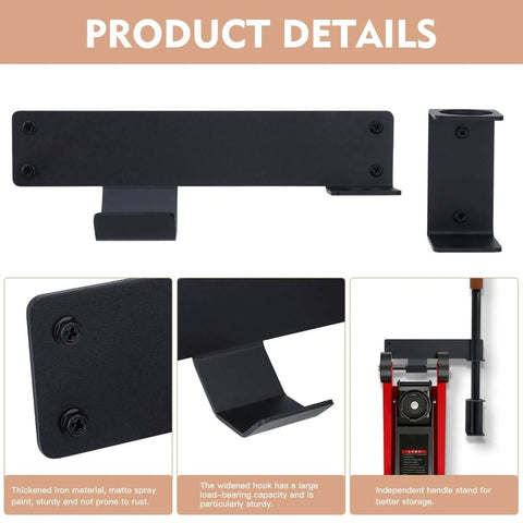 Heavy Duty Wall Mount Jack Stand Organizer For Floor Jacks And Hydraulic Trolleys Universal Truck Jack Holder Brackets displayed in details