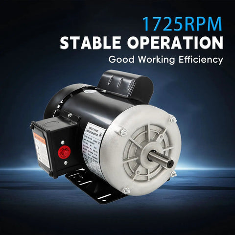 1 HP Dual Voltage Electric Motor Built For Farm Duty, 1725 RPM, 115V/230V Single Phase CW CCW, shown in stable operation.