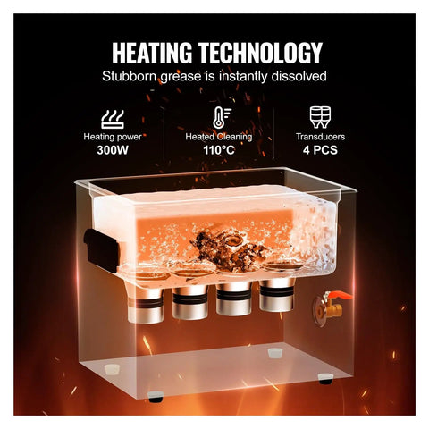 High Power 40Khz Ultrasonic Cleaner Machine For Automotive Car Parts And Injector Carburetor Washing Bath Tank With Heating And Timer Function