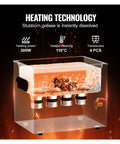 Heavy Duty Ultrasonic Cleaner For Auto Injectors And Carburetors Really Crushes Grime With 40Khz Waves showing heated tank with 300W power.