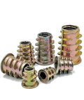 Kickass Zinc Alloy Insert Nuts With Flanged Hex Drive Head For No Sweat Furniture Assembly M4 M6 M8 M10 Screw In Socket Hardware 230 Piece Set showing various sizes of zinc alloy insert nuts.