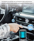 Portable Hydrogen Water Bottle USB Rechargeable H2 Generator delivers 6000PPB hydrogen in car's cup holder for alkaline hydration