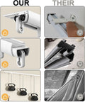 Heavy Duty Ceiling Curtain Rails With Double Track System Silent Sliding And Modern Gray Finish 11.2ft Length 3.4m Ceiling Mount Curtain Rod, close-up of aluminum track
