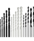 Beefy 16-Piece Drill Bit Set For Metal, Wood, Plastic, And Drywall Includes 6 Twist Bits, 5 Woodworking Bits, And 5 Masonry Bits, Sizes 5/64 To 3/8 Inch, HSS Carbon Alloy For Fast DIY Projects