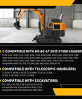 Mini excavator showcasing compatibility for 48 mm Thread Hydraulic Flat Face Quick Coupler Kit For Excavators And Skid Steer Loaders Universal Fit Direct Replacement 7246802 7246799 Tough As Nails Heavy Duty.