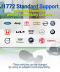 Image showing car logos with J1772 compatibility for Level 1 And 2 EV Charger With 40 Amp Output, 9.6kW Fast Home Charging Station.