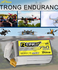 R-Line 750mAh 14.8V 95C 4S1P LiPo Battery Pack With XT30 Plug For RC Hobbyists And Enthusiasts, strong endurance display