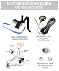 ESD Antistatic Floor Mat With Grounding Cable And Heel Strap, includes 15 ft cable, D-ring velcro heel grounder, snap set