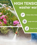 Power Washer Nozzle For Garden Hose With Three Interchangeable Sprays For Fast Car Wash Patio And Garden Cleanup Adjustable Linear Columnar And Fan Modes Fits Most Hoses Built To Last With Beast Durability In Black spraying flowers and concrete